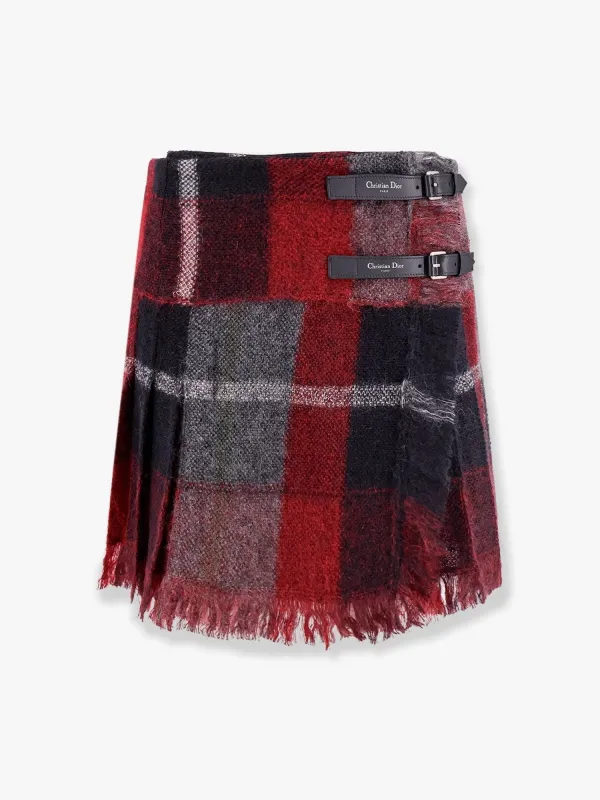 Dior Check'n'dior madras mohair and wool kilt sold by Siebentaschen