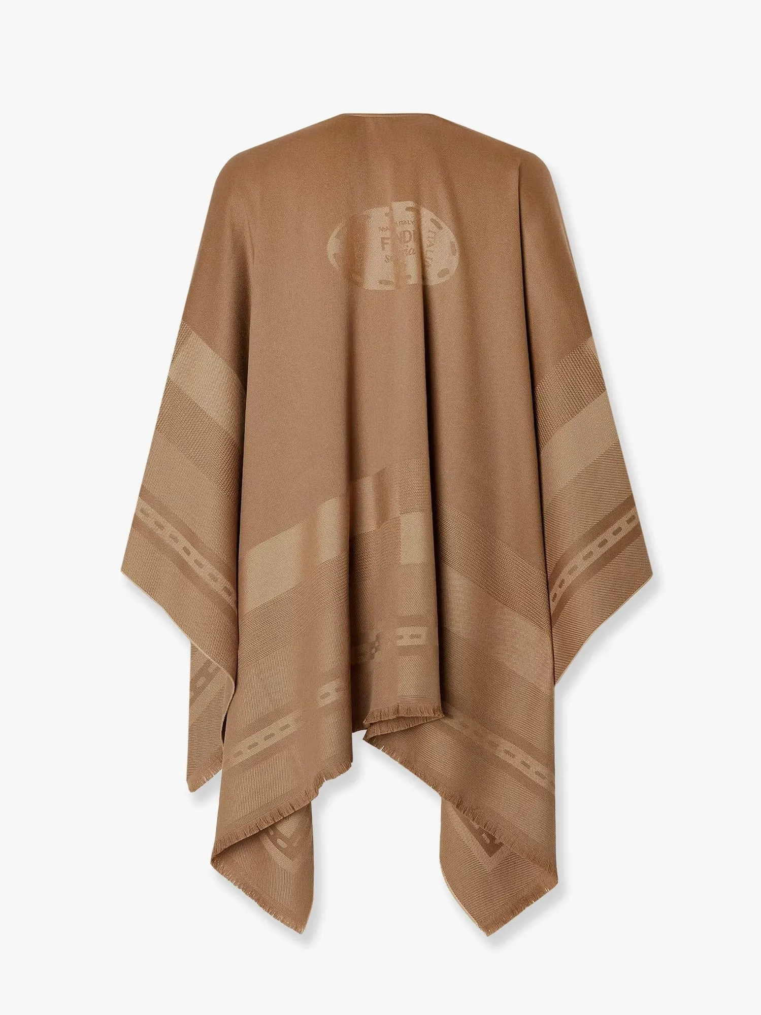 Fendi Wool and cashmere poncho with jacquard manufacturing sold by Siebentaschen product image thumbnail 2
