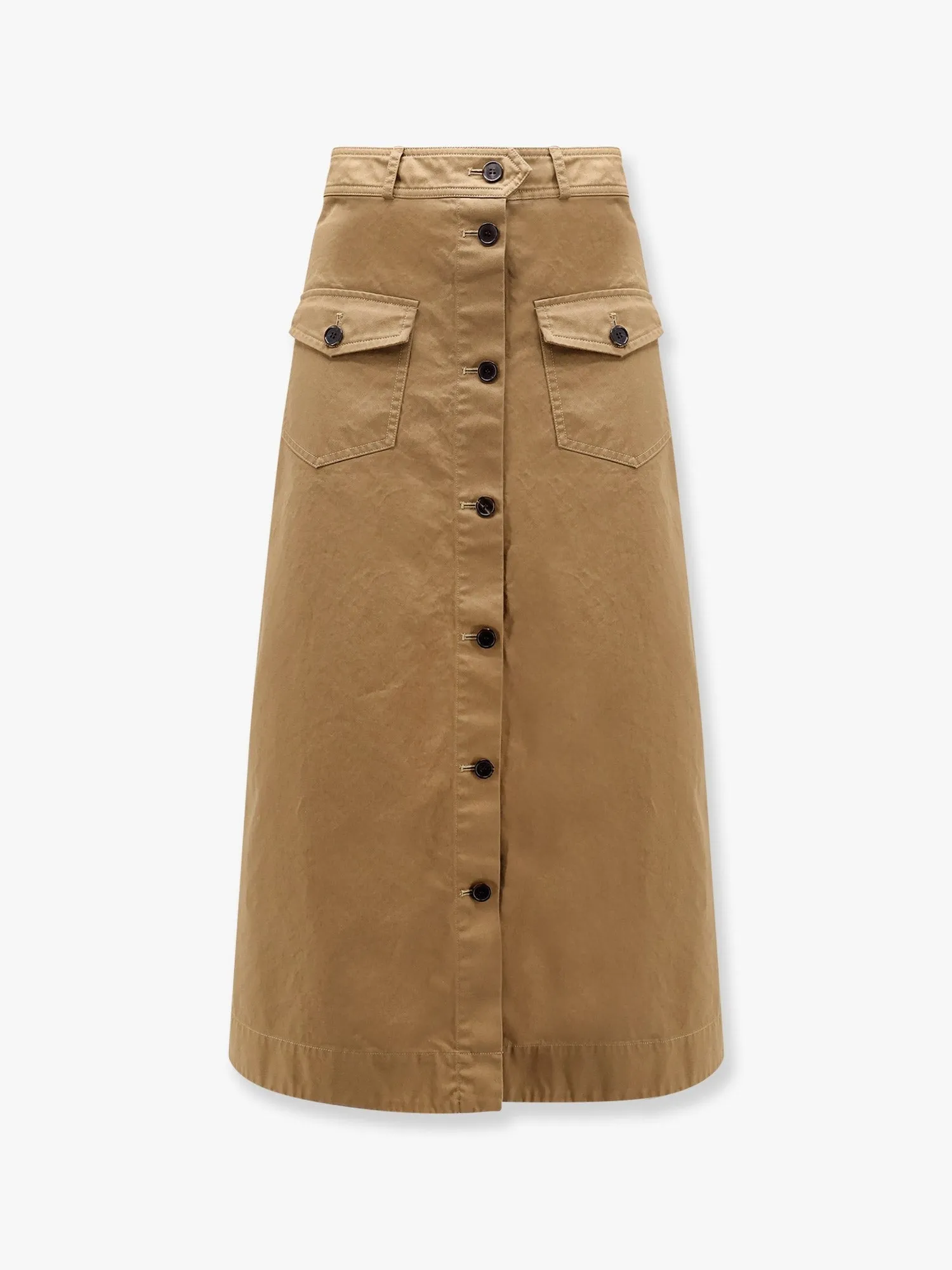 Saint Laurent Serge cotton midi skirt sold by Siebentaschen