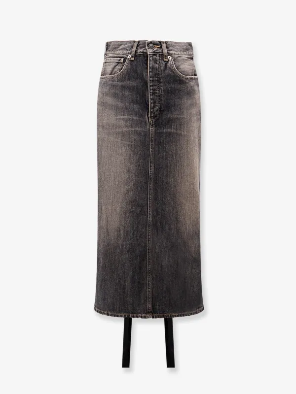 Balenciaga Denim skirt with laces interwining made by Balenciaga