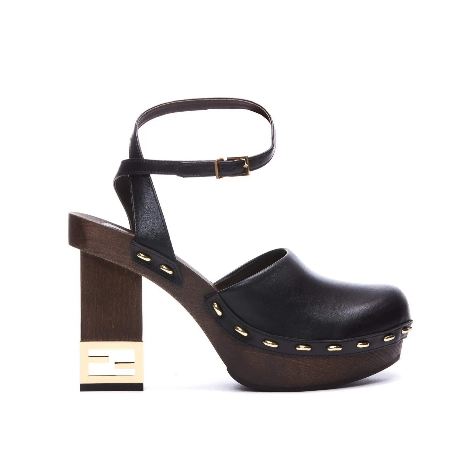 Fendi Decorative Heel Leather Pumps sold by Siebentaschen