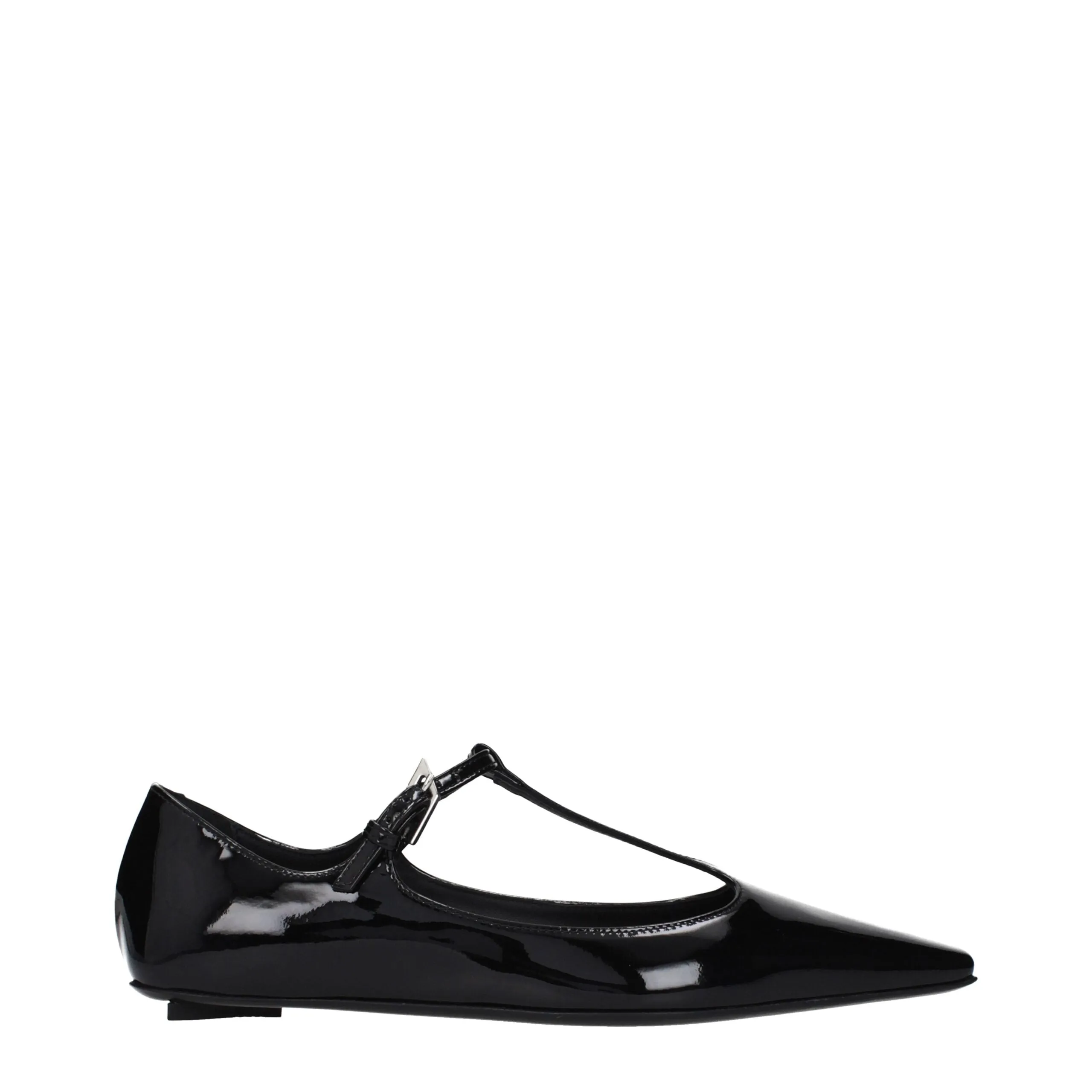 The Attico Black Leather Ballet Flats sold by Siebentaschen
