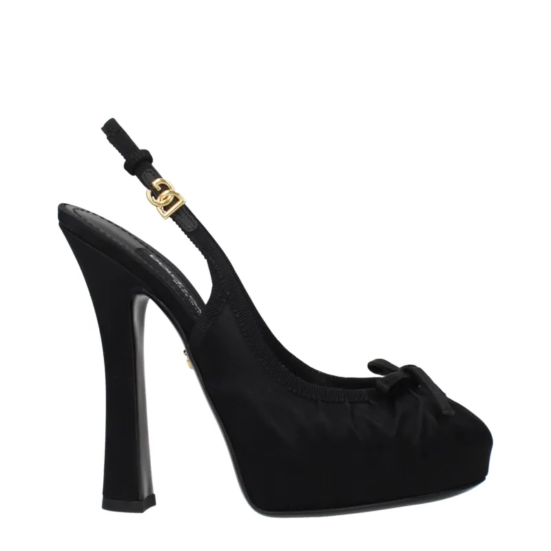 Dolce & Gabbana Black Satin High Heel Pumps sold by Siebentaschen