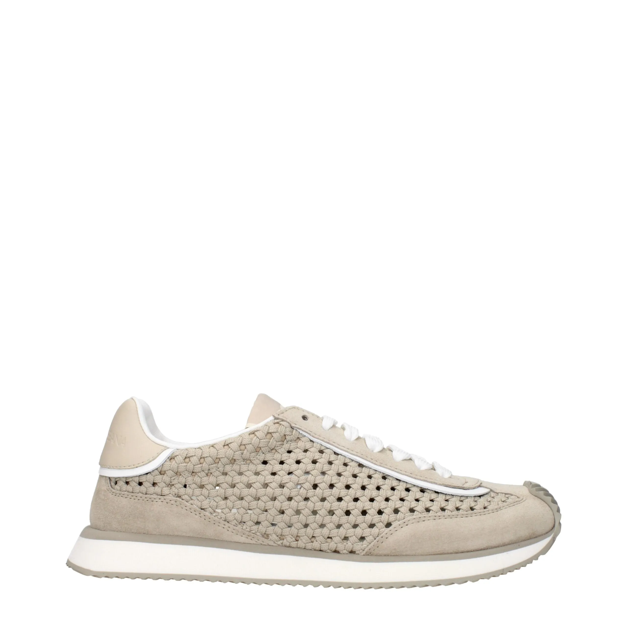 Dolce & Gabbana Beige Fabric Low Top Sneakers sold by Siebentaschen