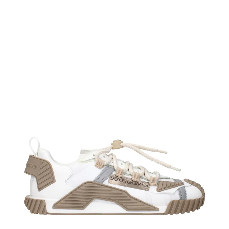 Dolce & Gabbana White Fabric Athletic Sneakers sold by Siebentaschen