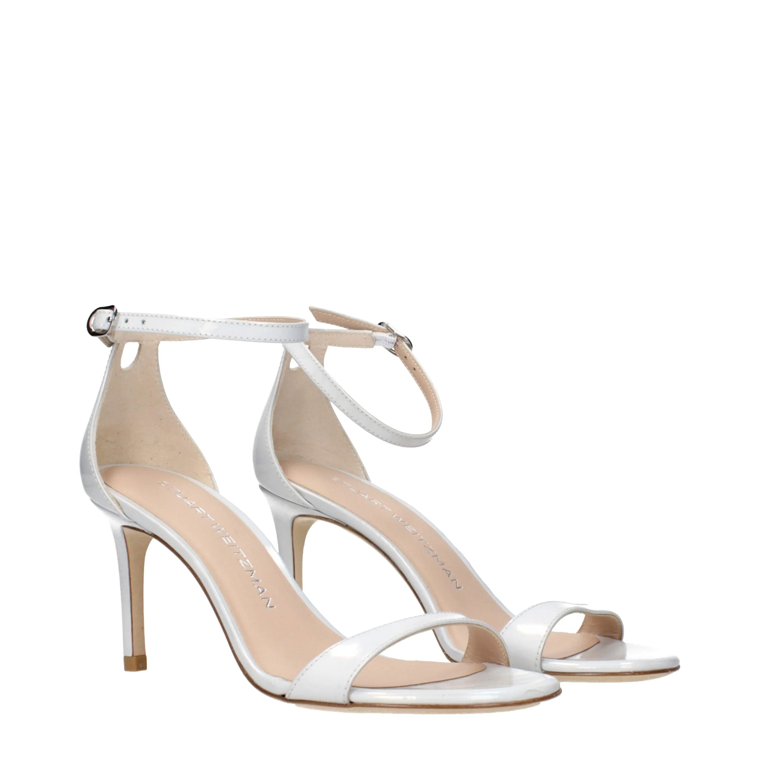 Stuart Weitzman White Leather Stiletto Heel Sandals sold by Siebentaschen product image thumbnail 2