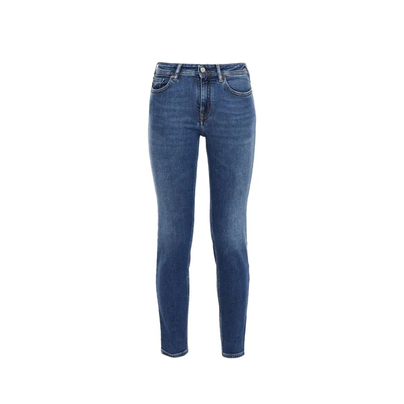 Acne Studios Blå Konst Climb Mid Blue Cotton Denim Jeans sold by Siebentaschen