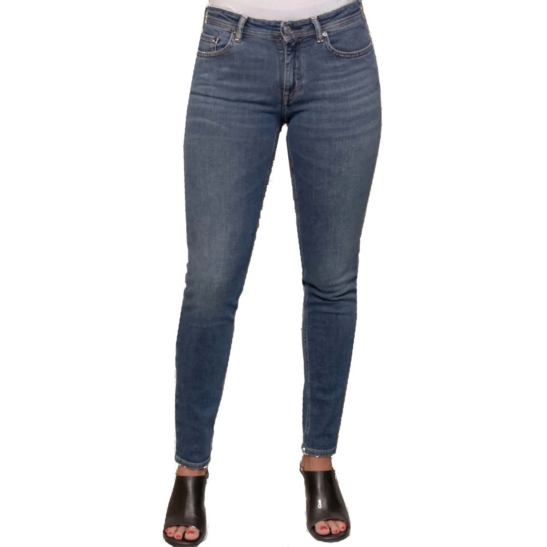 Acne Studios Blå Konst Climb Mid Blue Cotton Denim Jeans sold by Siebentaschen product image thumbnail 2