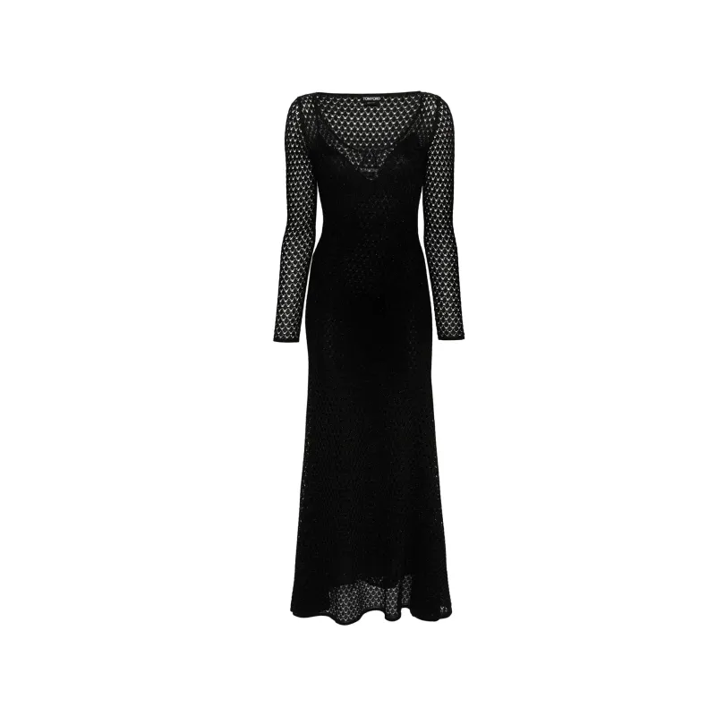 Tom Ford Lurex Crochet Maxi Dress sold by Siebentaschen