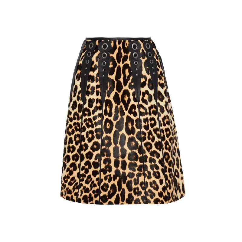 Bottega Veneta Leopard Print Calf Hair Skirt sold by Siebentaschen