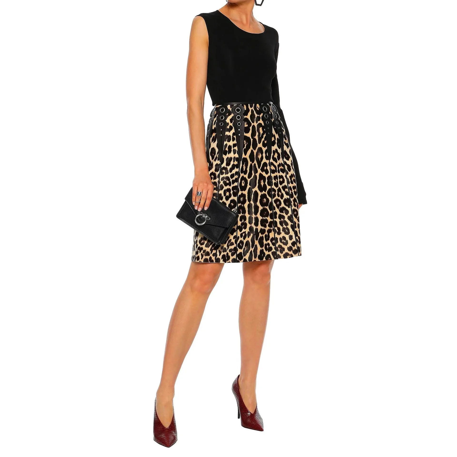Bottega Veneta Leopard Print Calf Hair Skirt sold by Siebentaschen product image thumbnail 2
