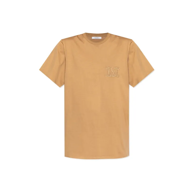 Max Mara Mango logo-embroidered T-shirt sold by Siebentaschen