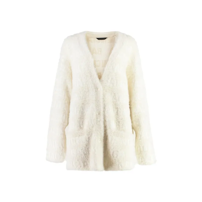 Balenciaga Wool Blend Jacquard Cardigan sold by Siebentaschen