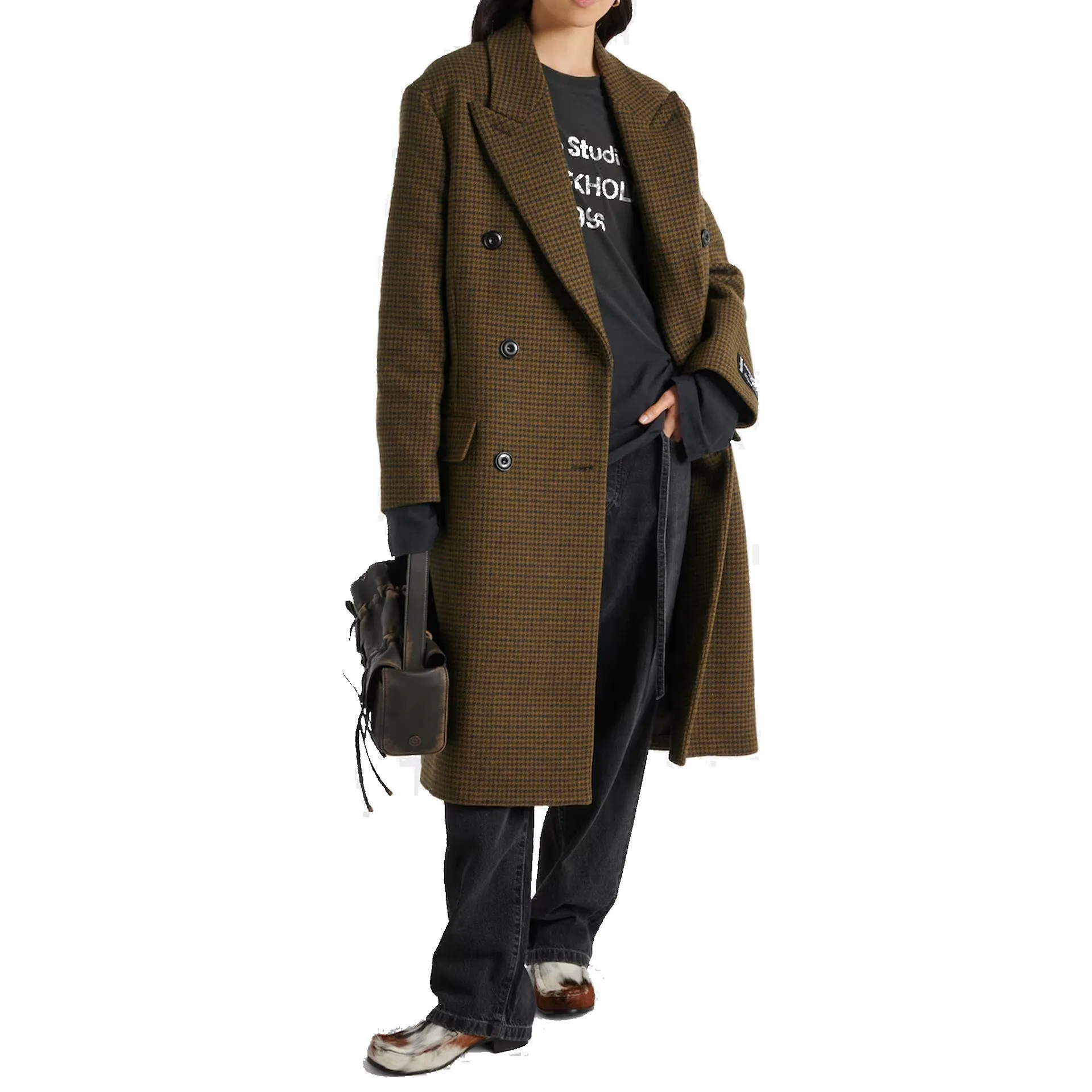 Acne Studios Checked Double-Breasted Wool Blend Coat sold by Siebentaschen product image thumbnail 2