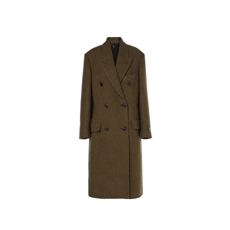 Acne Studios Checked Double-Breasted Wool Blend Coat sold by Siebentaschen