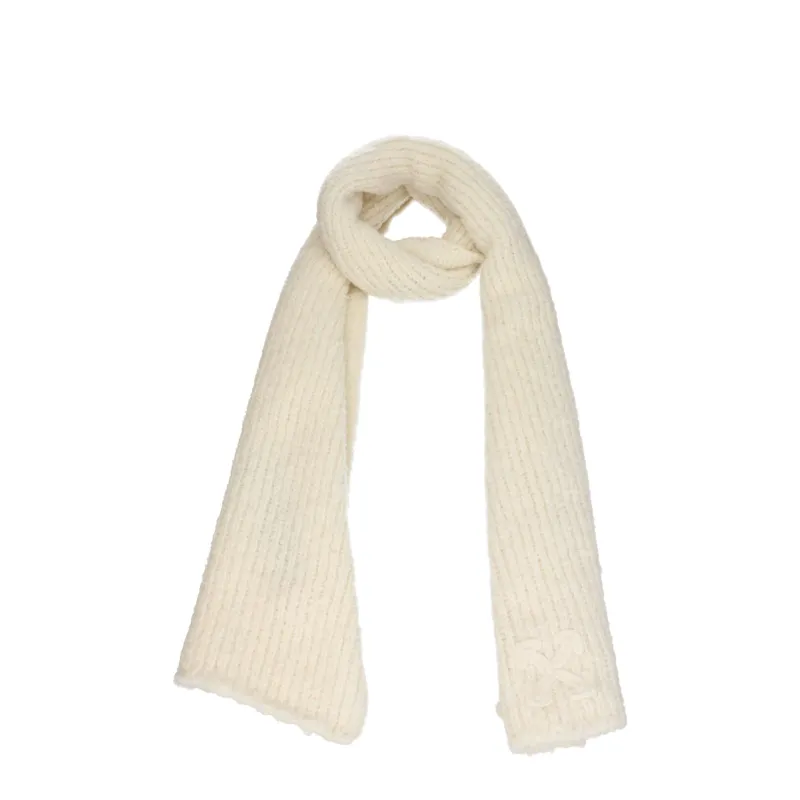 Off-White Beige Wool Scarf sold by Siebentaschen
