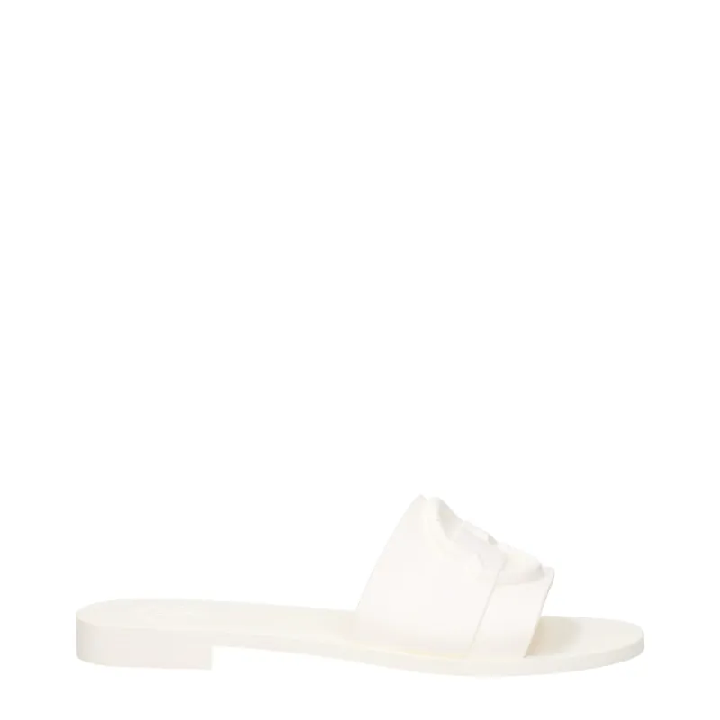 Moncler White Cotton Slippers made by Moncler