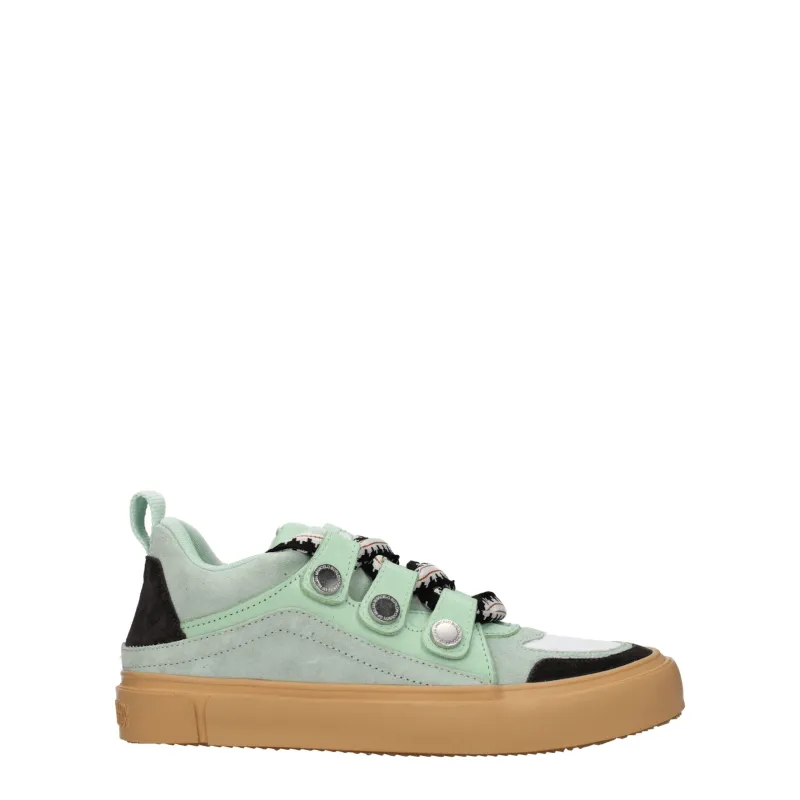 Marcelo Burlon Green Leather Low Top Sneakers sold by Siebentaschen