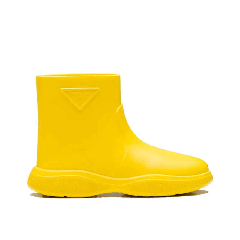 Prada Logo Rubber Boots sold by Siebentaschen