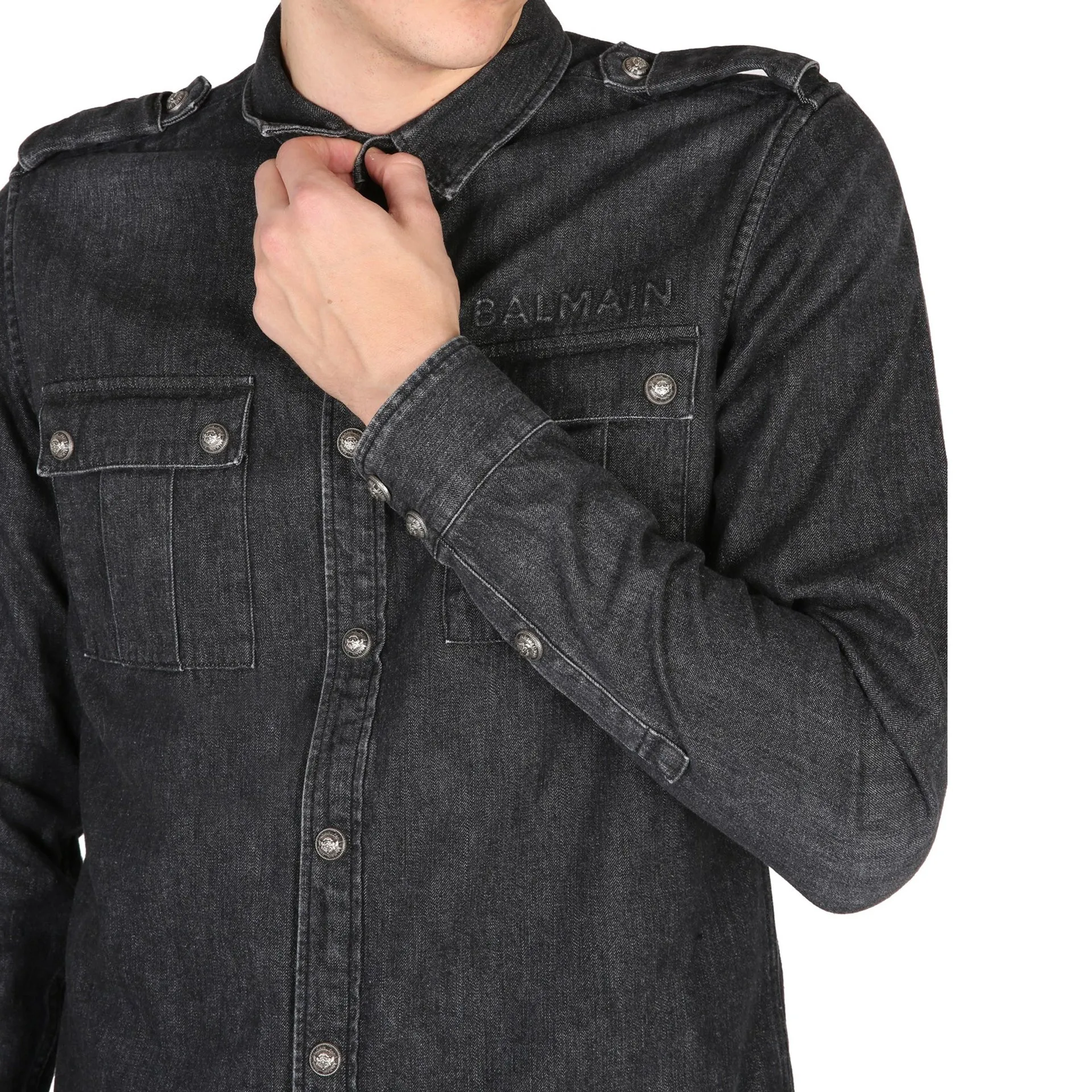Balmain Cotton Denim Shirt sold by Siebentaschen product image thumbnail 4