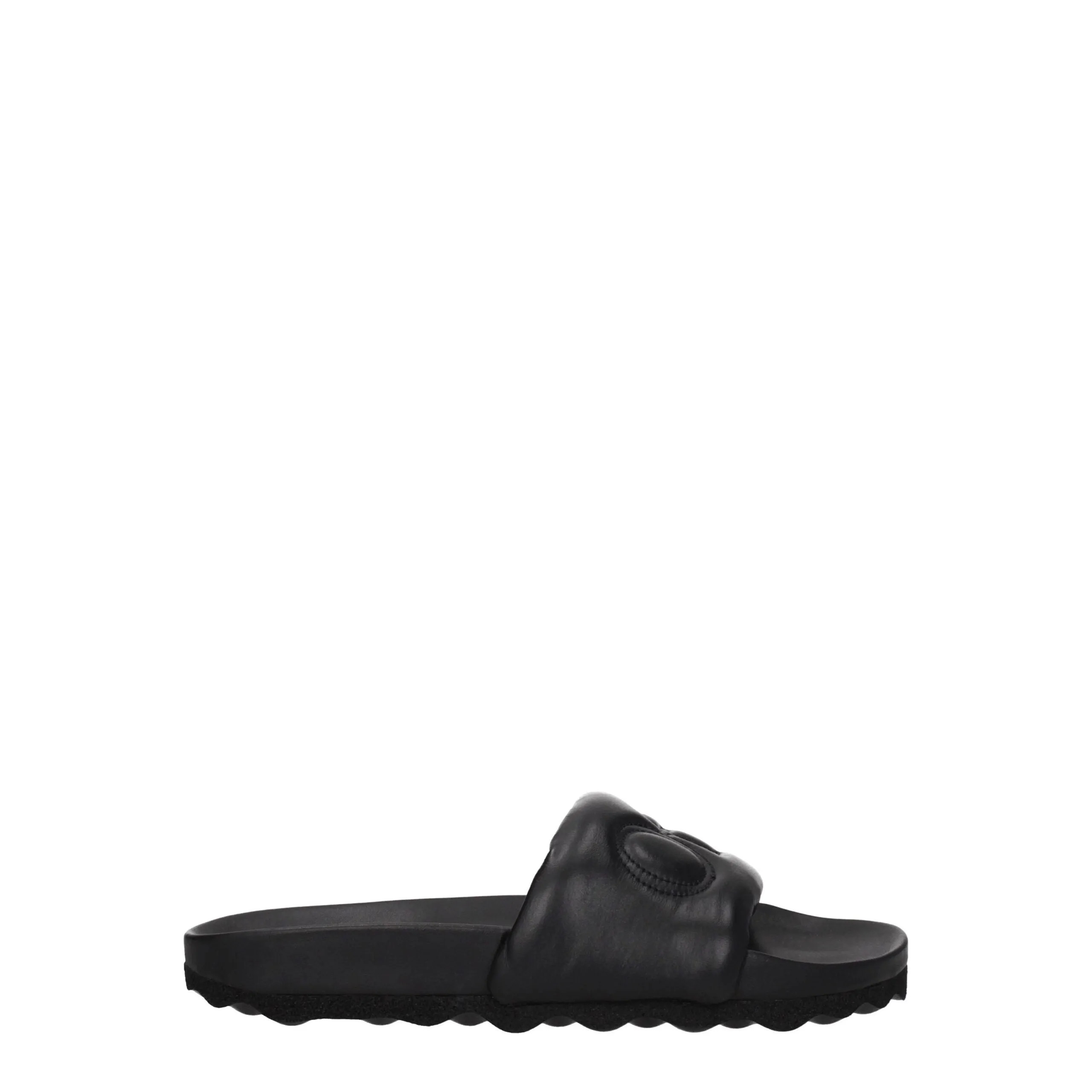 Off-White Black Leather Slippers sold by Siebentaschen