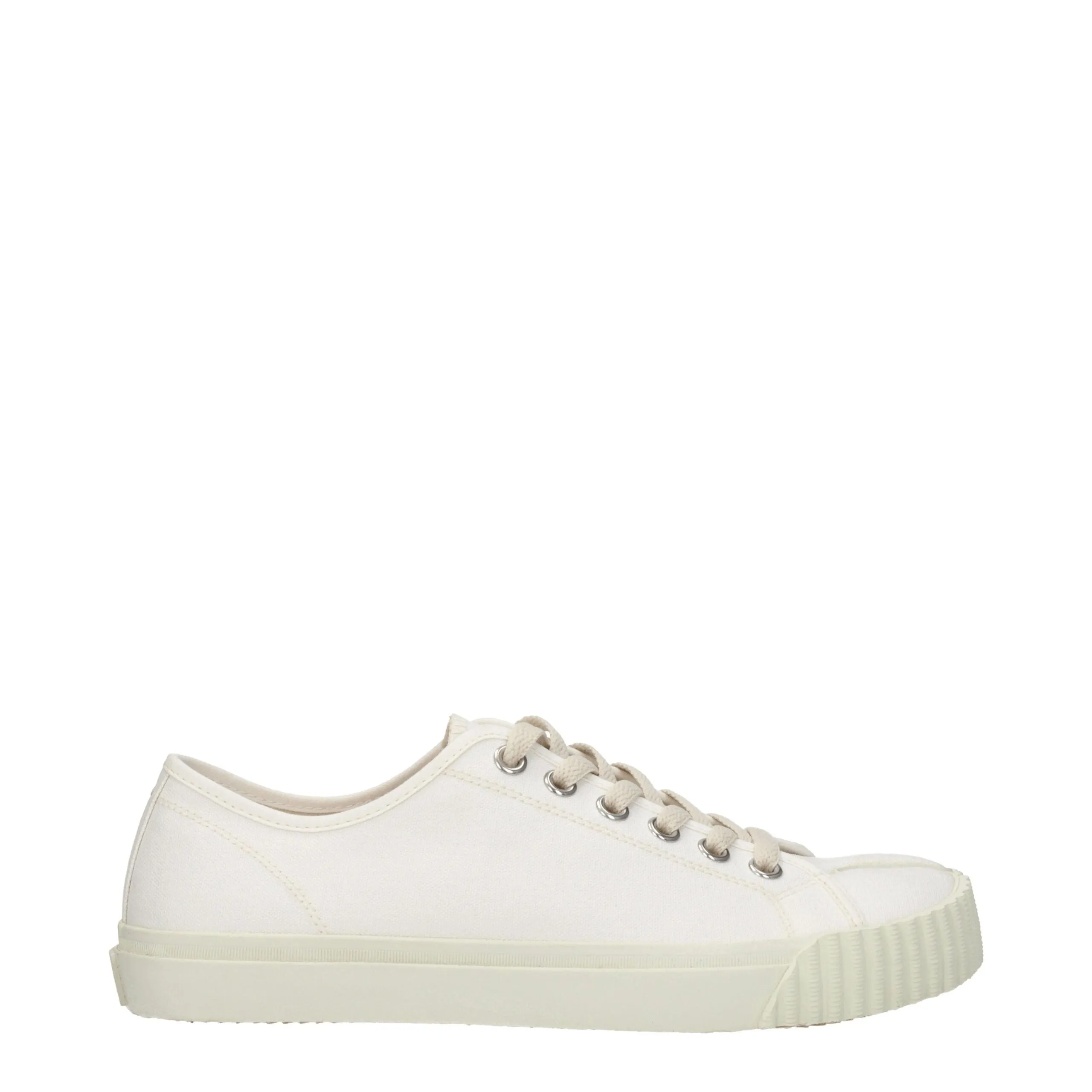 Maison Margiela White Fabric Low Top Sneakers sold by Siebentaschen