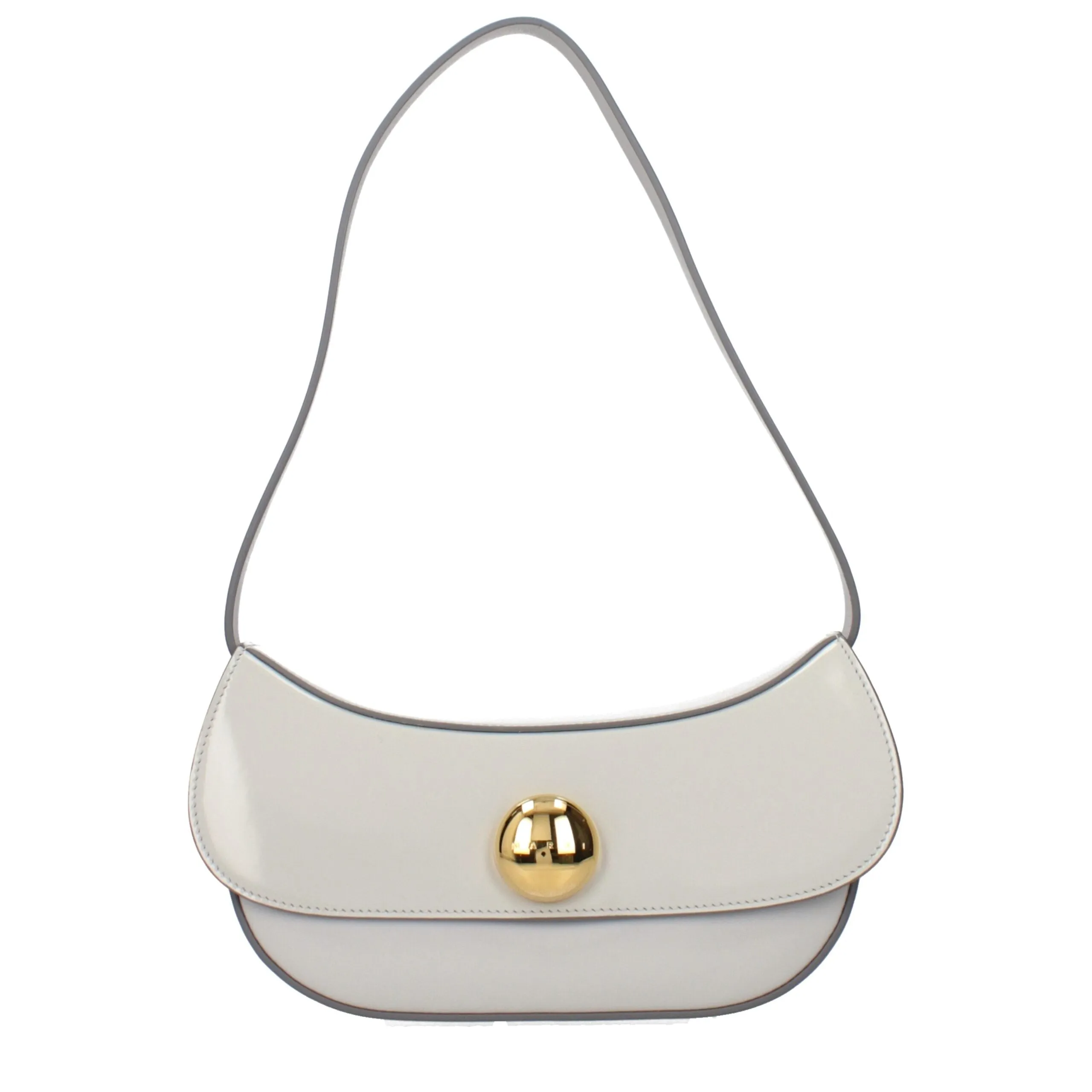 Marni Gray Leather Shoulder Bag sold by Siebentaschen