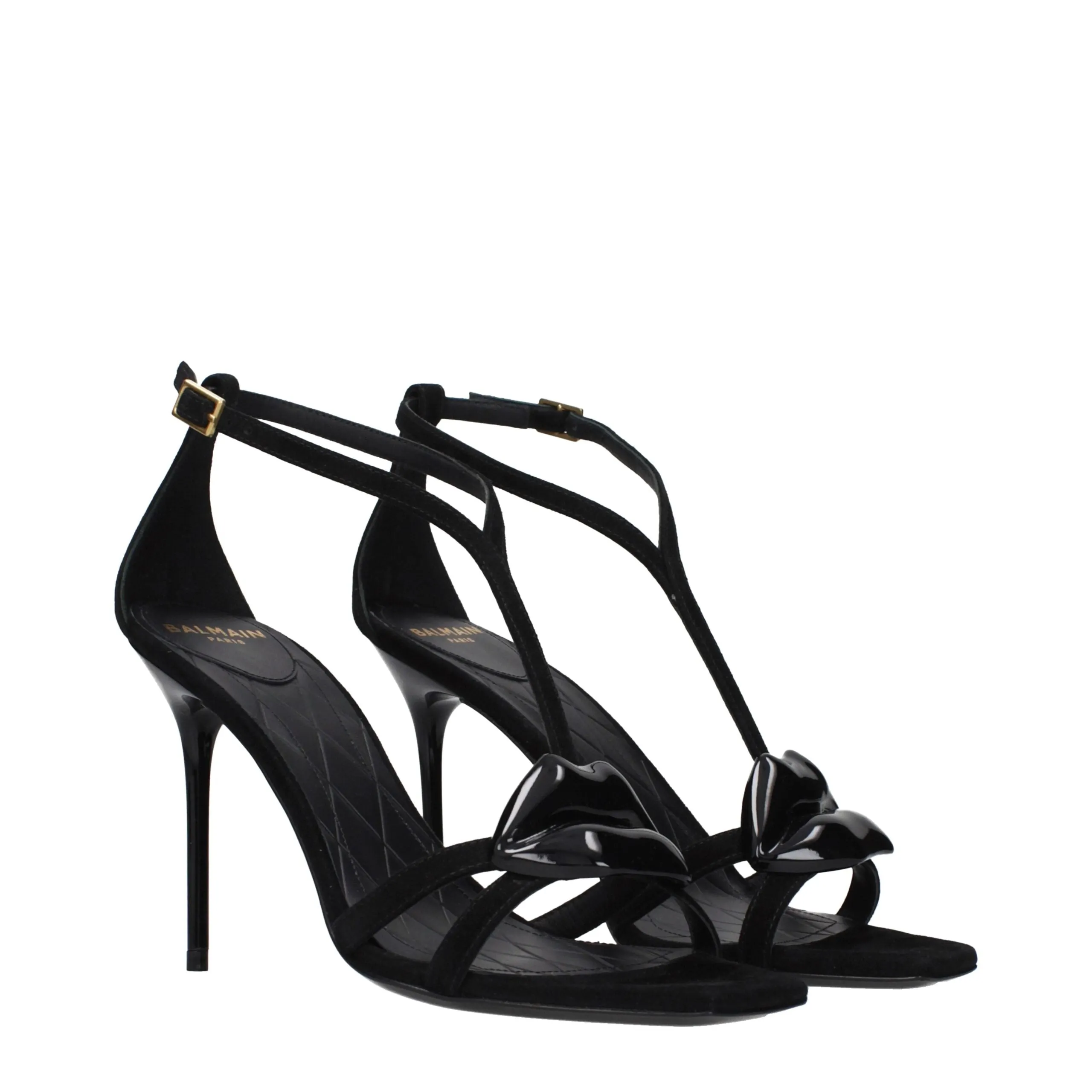 Balmain Black Leather Stiletto Heel Sandals sold by Siebentaschen product image thumbnail 2