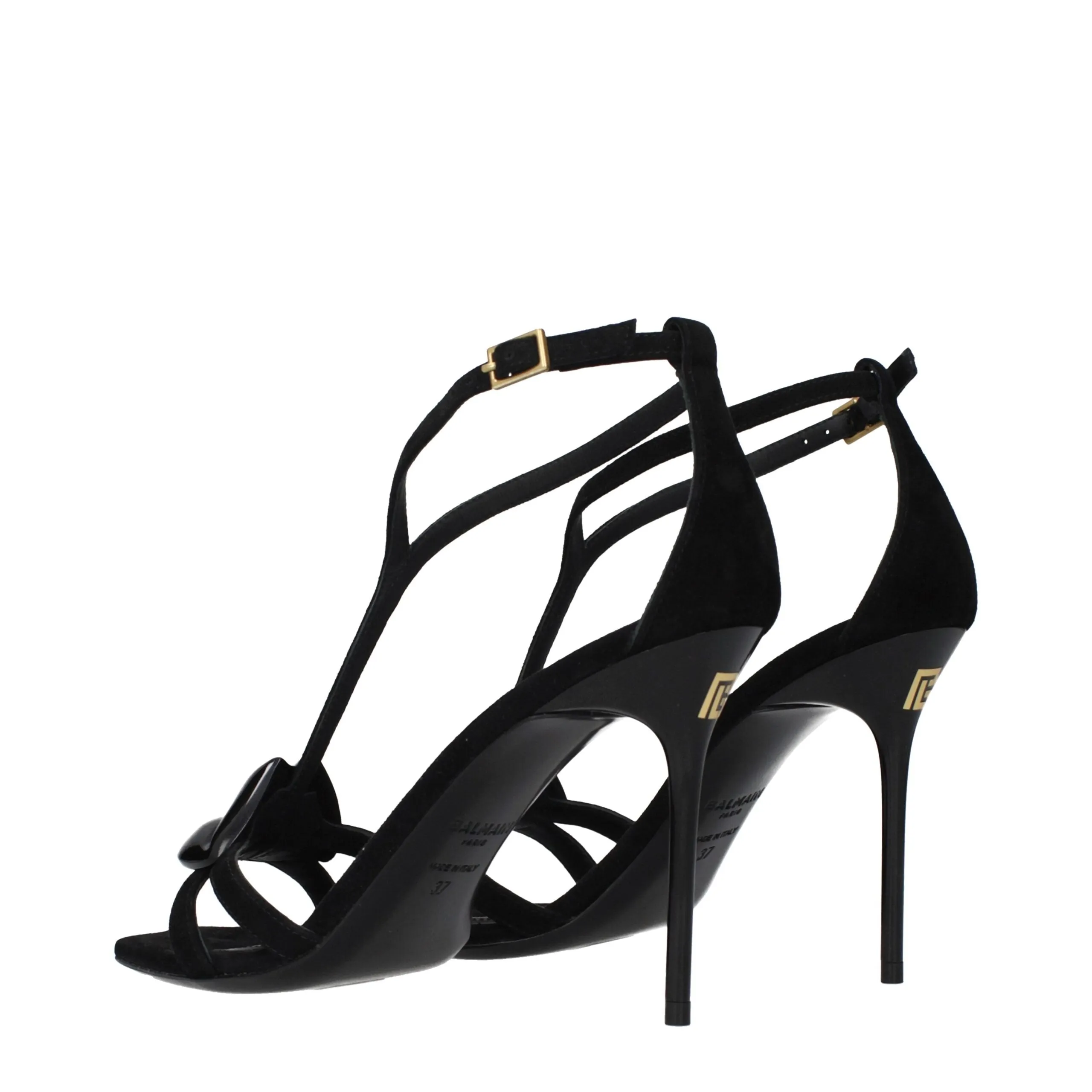 Balmain Black Leather Stiletto Heel Sandals sold by Siebentaschen product image thumbnail 4