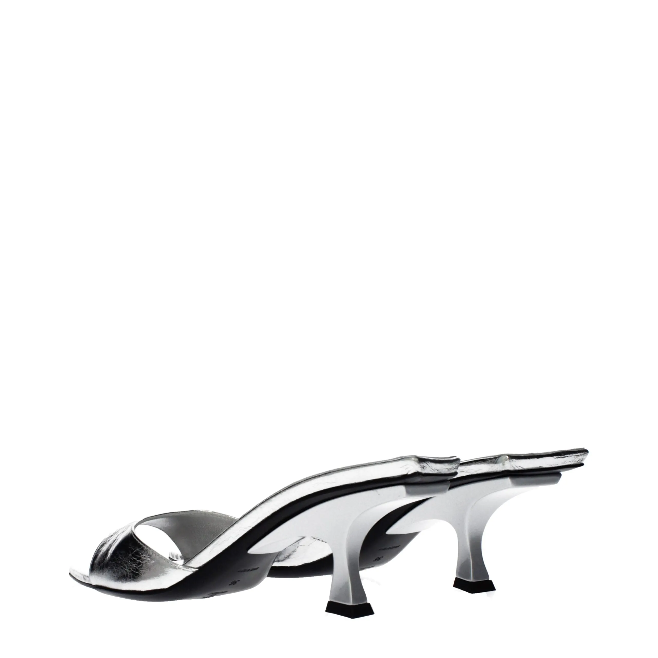 The Attico Gray Leather Flat Sandals sold by Siebentaschen product image thumbnail 4