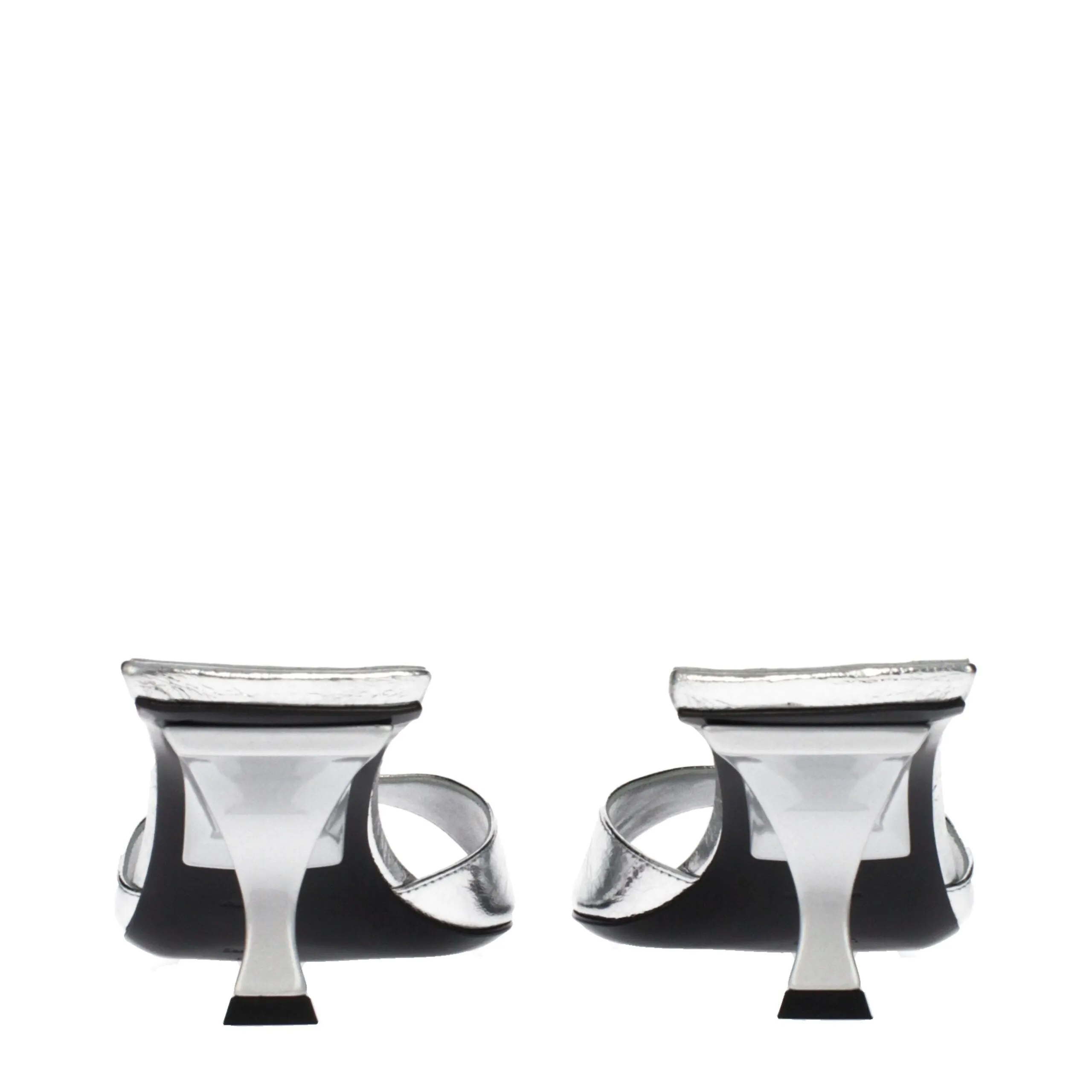 The Attico Gray Leather Flat Sandals sold by Siebentaschen product image thumbnail 5