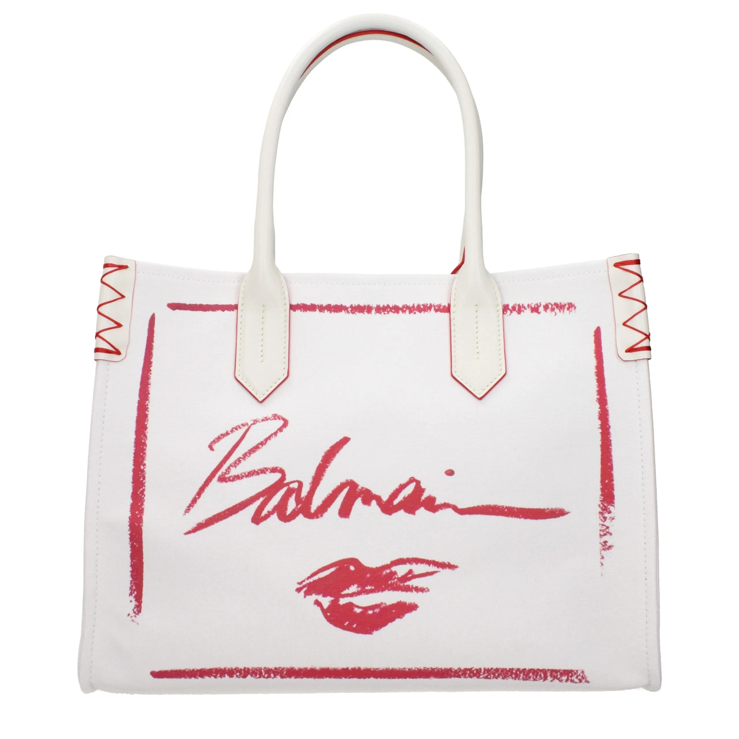 Balmain White Fabric Handbag sold by Siebentaschen