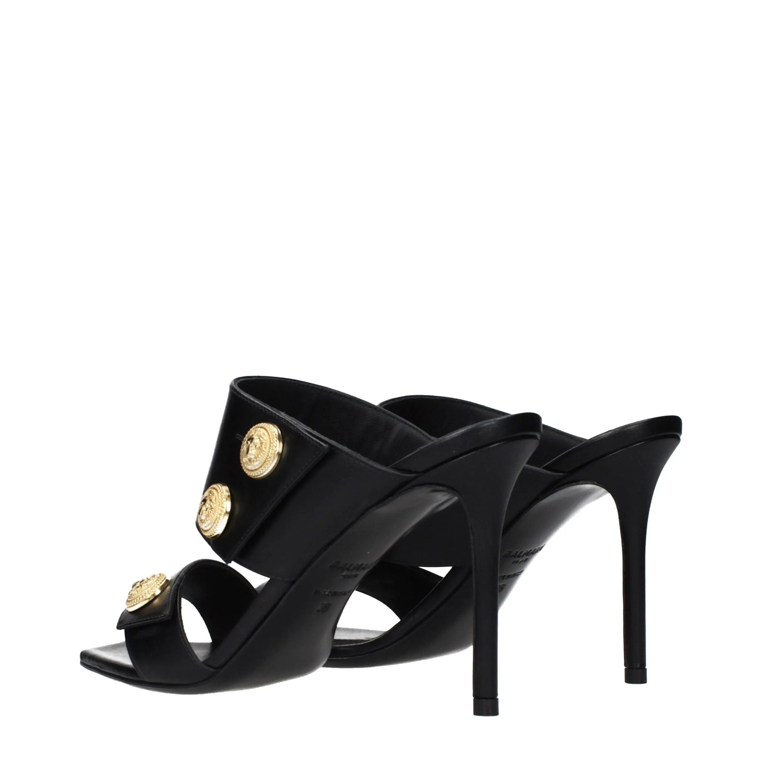 Balmain Black Leather Stiletto Heel Sandals sold by Siebentaschen product image thumbnail 4
