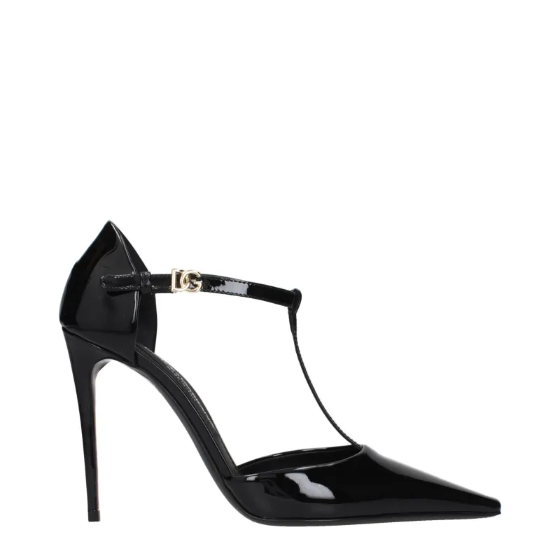 Dolce & Gabbana Black Leather High Heel Pumps sold by Siebentaschen