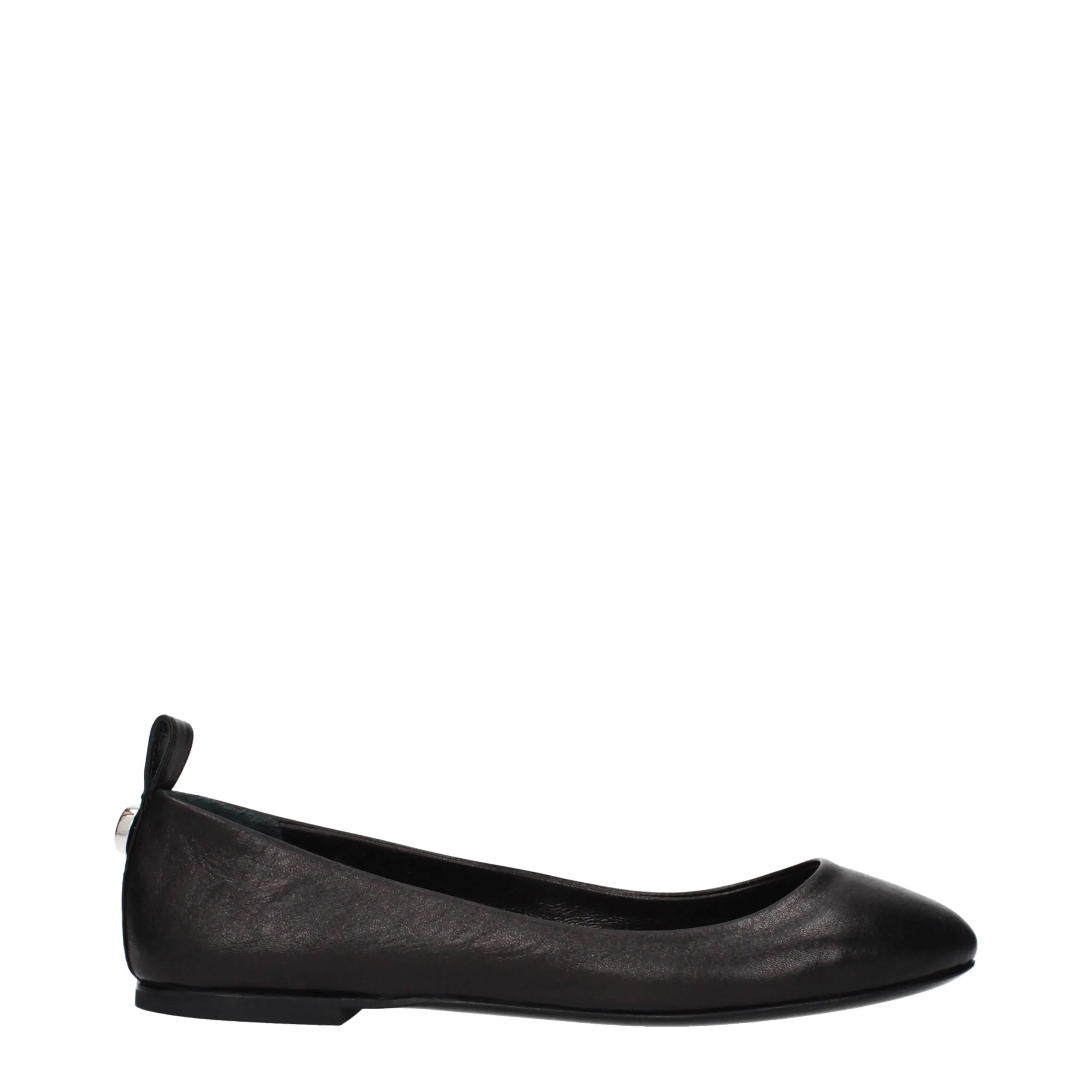 The Attico Black Leather Ballet Flats sold by Siebentaschen