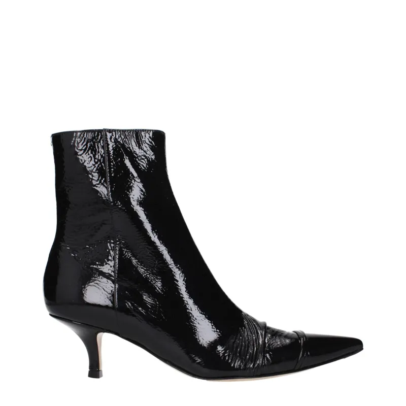 Maison Margiela Black Leather Ankle Boots sold by Siebentaschen
