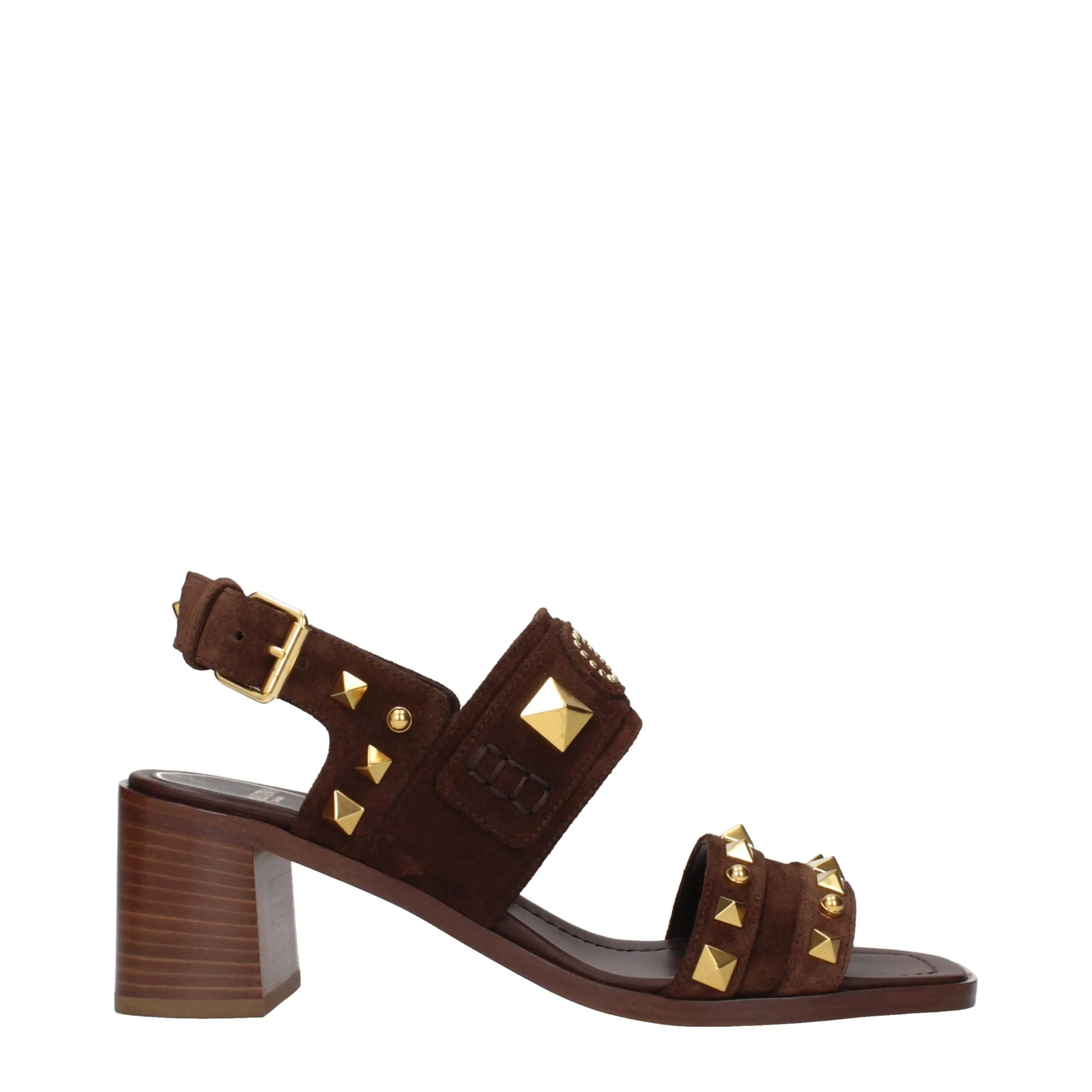 Valentino Garavani Brown Leather Strap-On Sandals sold by Siebentaschen