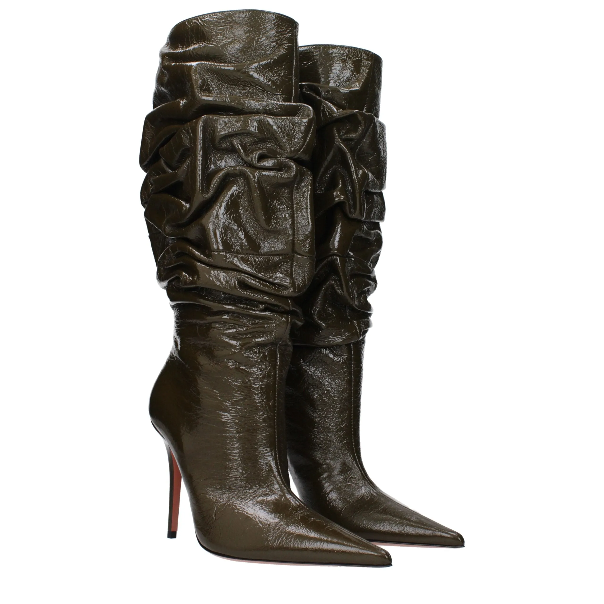 Amina Muaddi Green Leather Boots sold by Siebentaschen product image thumbnail 2
