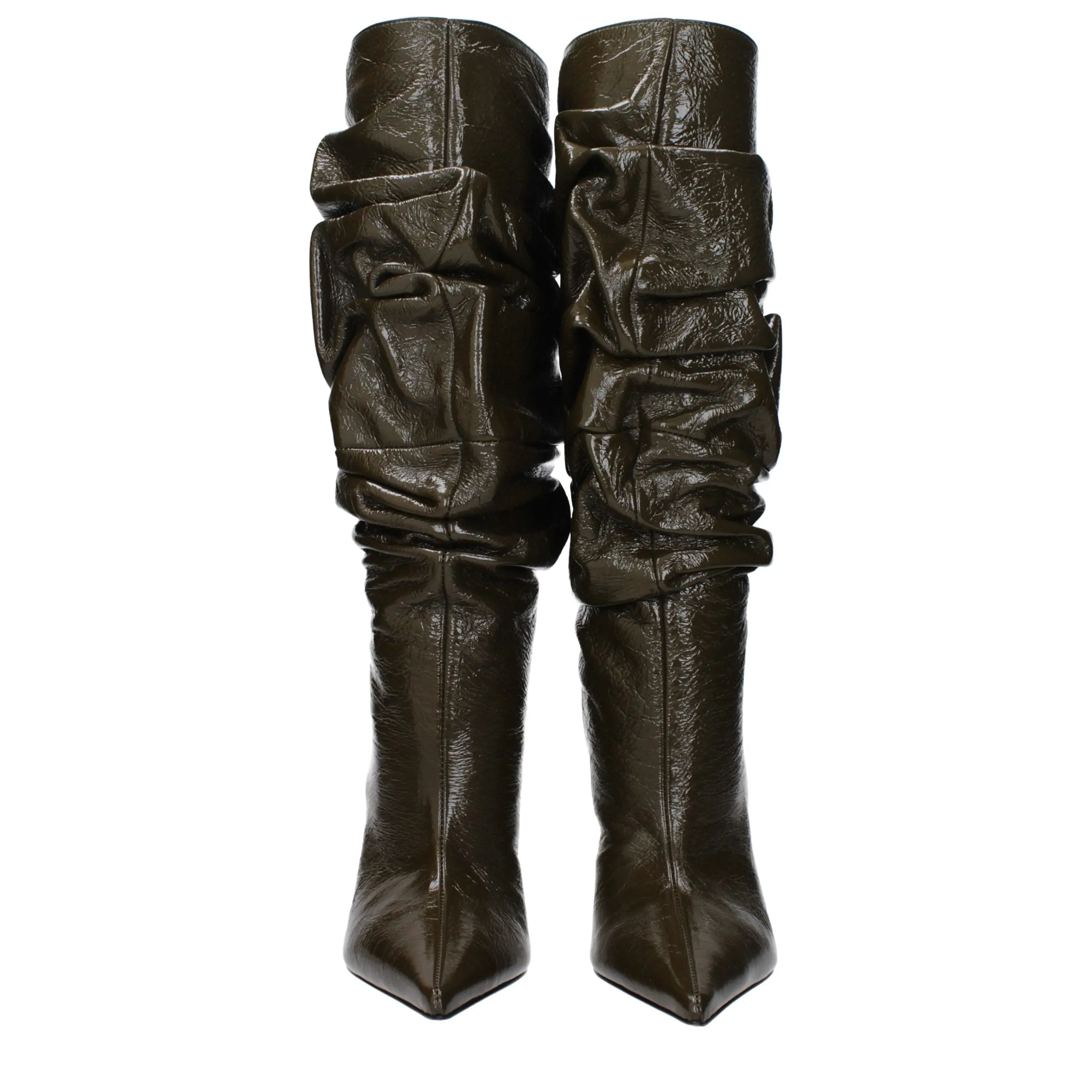 Amina Muaddi Green Leather Boots sold by Siebentaschen product image thumbnail 3