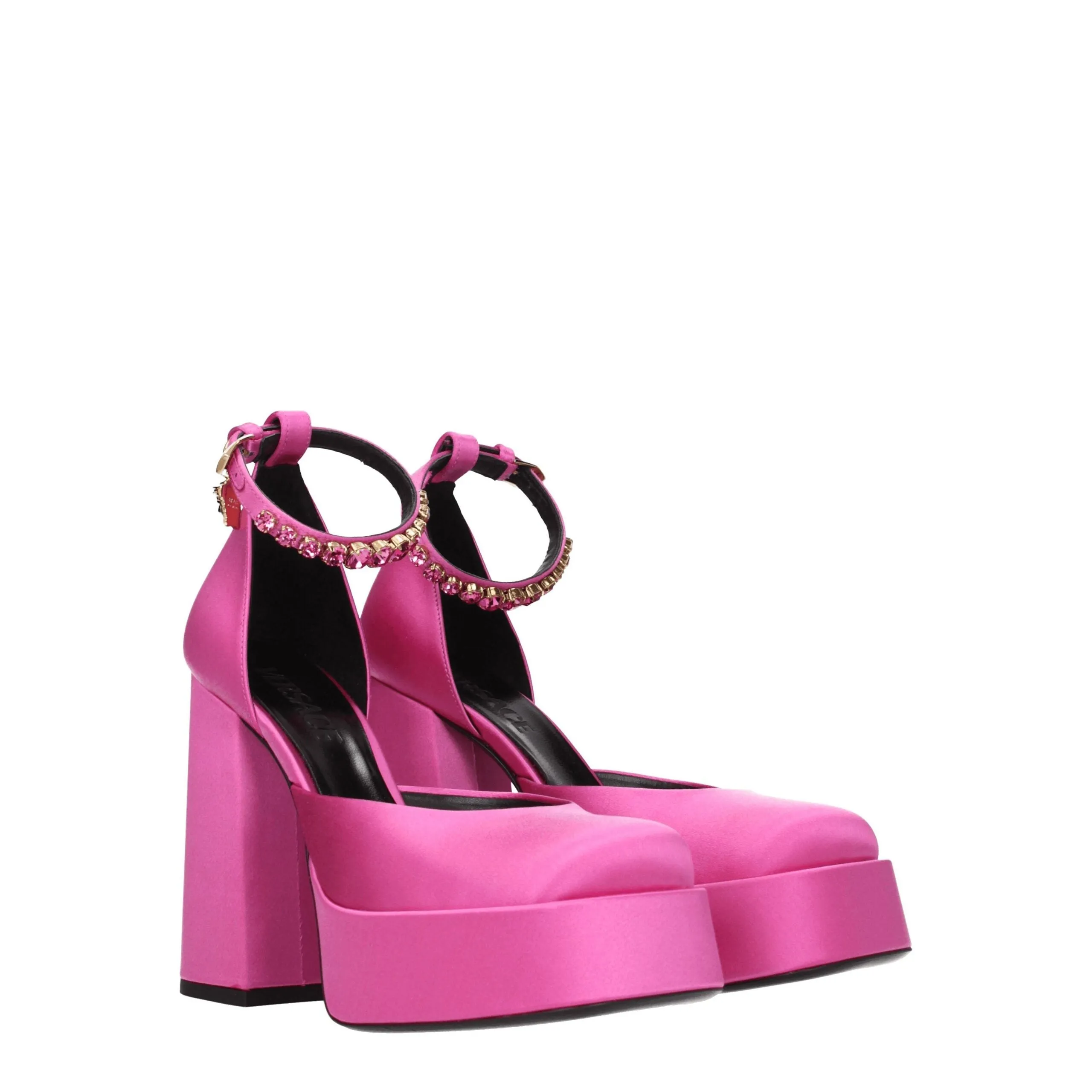 Versace Pink Satin Platform Pumps sold by Siebentaschen product image thumbnail 2