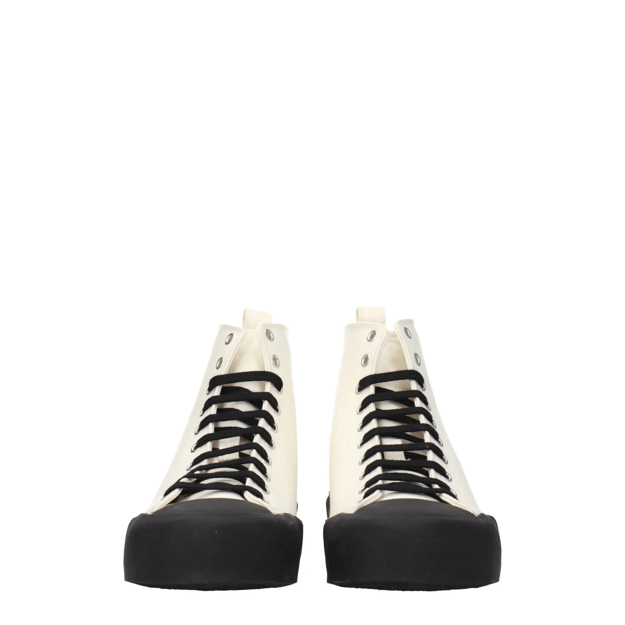 Jil Sander Beige Fabric High Top Sneakers sold by Siebentaschen product image thumbnail 3