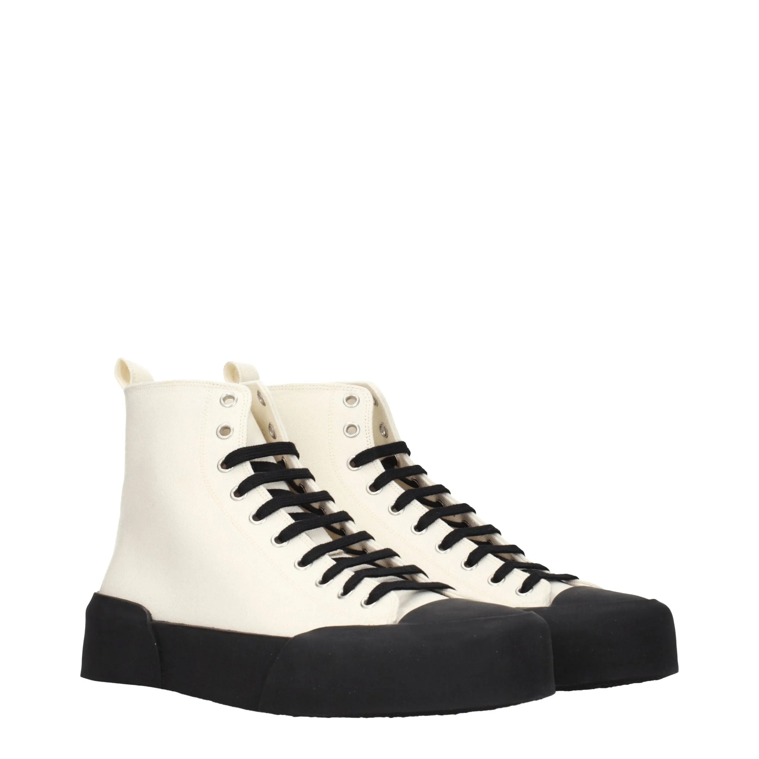 Jil Sander Beige Fabric High Top Sneakers sold by Siebentaschen product image thumbnail 2