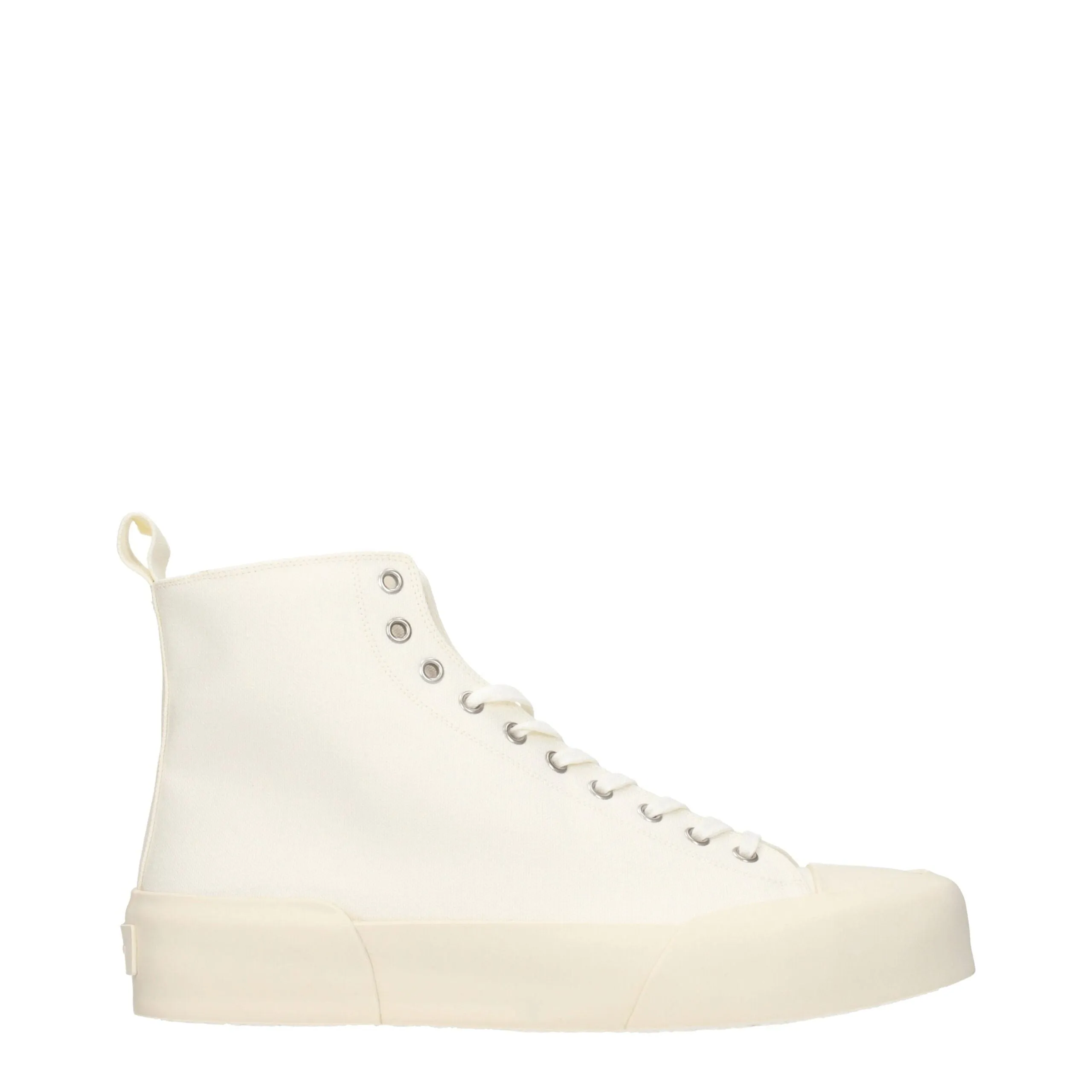 Jil Sander Beige Fabric High Top Sneakers sold by Siebentaschen