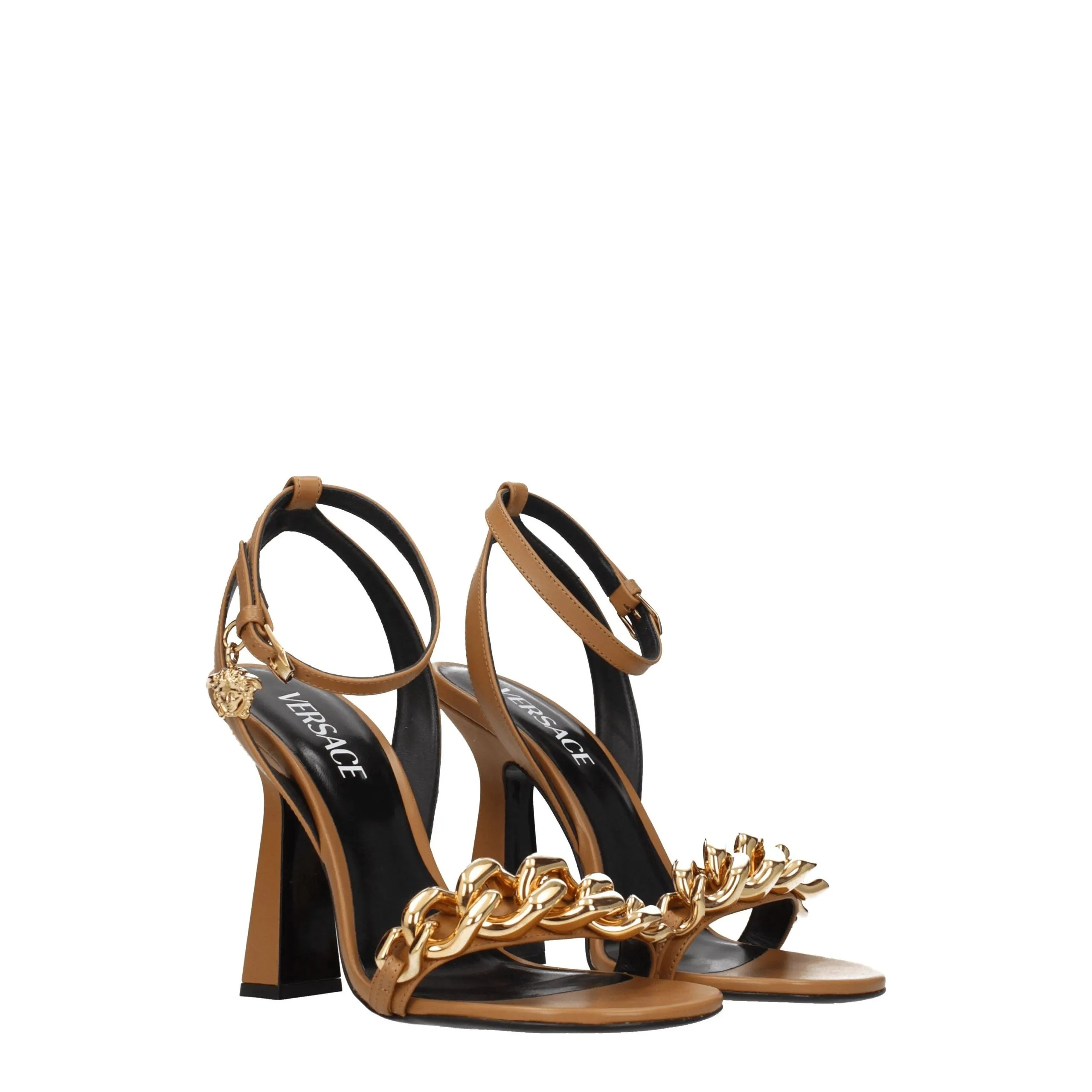 Versace Brown Leather Stiletto Heel Sandals sold by Siebentaschen product image thumbnail 2