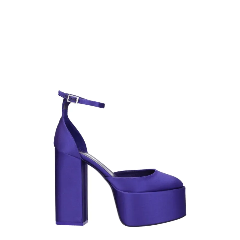 Paris Texas Purple Satin Platform Sandals sold by Siebentaschen