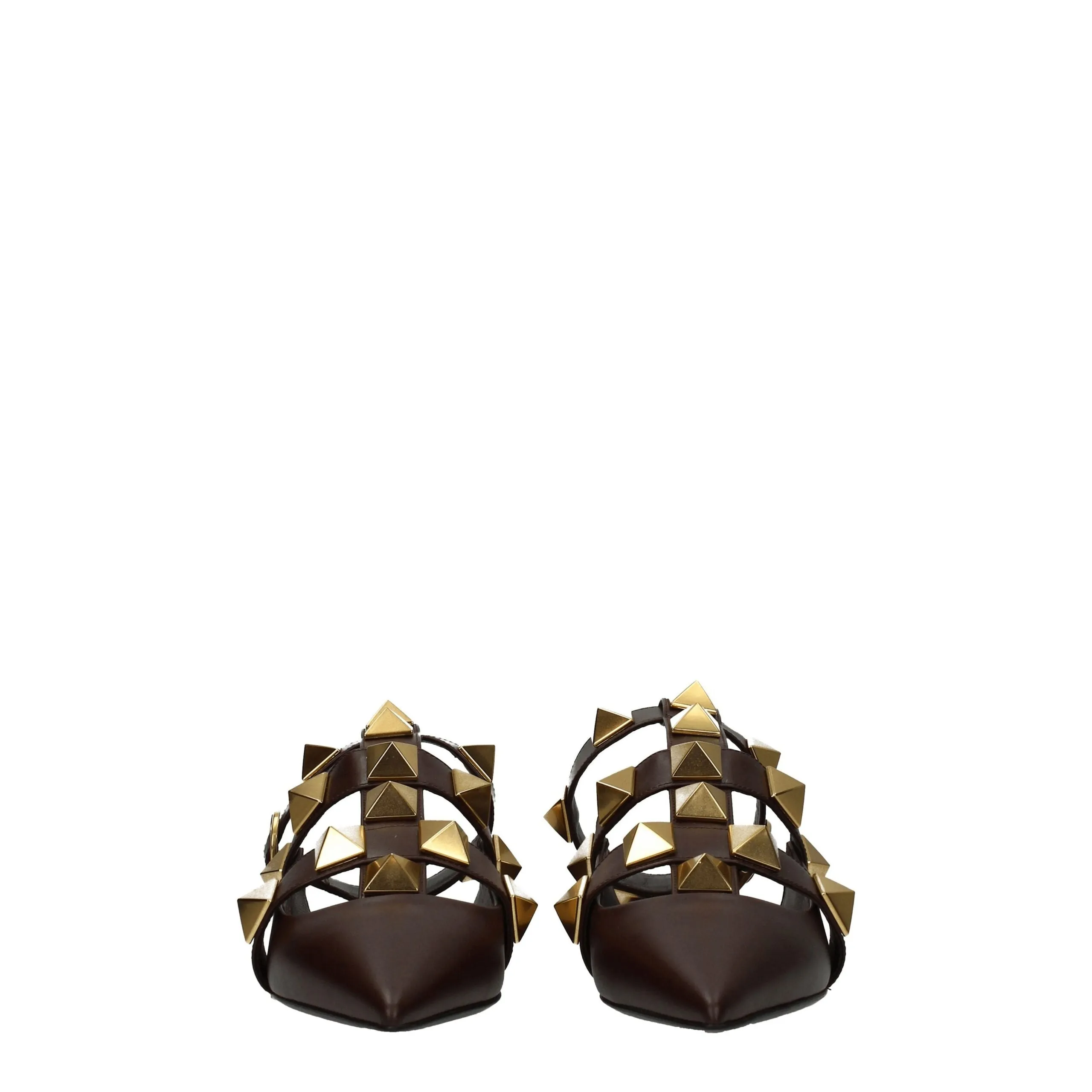 Valentino Garavani Brown Leather Flat Sandals sold by Siebentaschen product image thumbnail 3