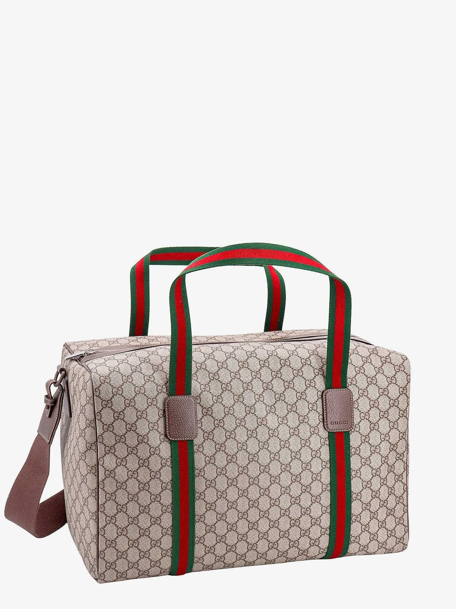 Gucci GG Supreme Fabric and leather travel bag with Web detail sold by Siebentaschen product image thumbnail 4