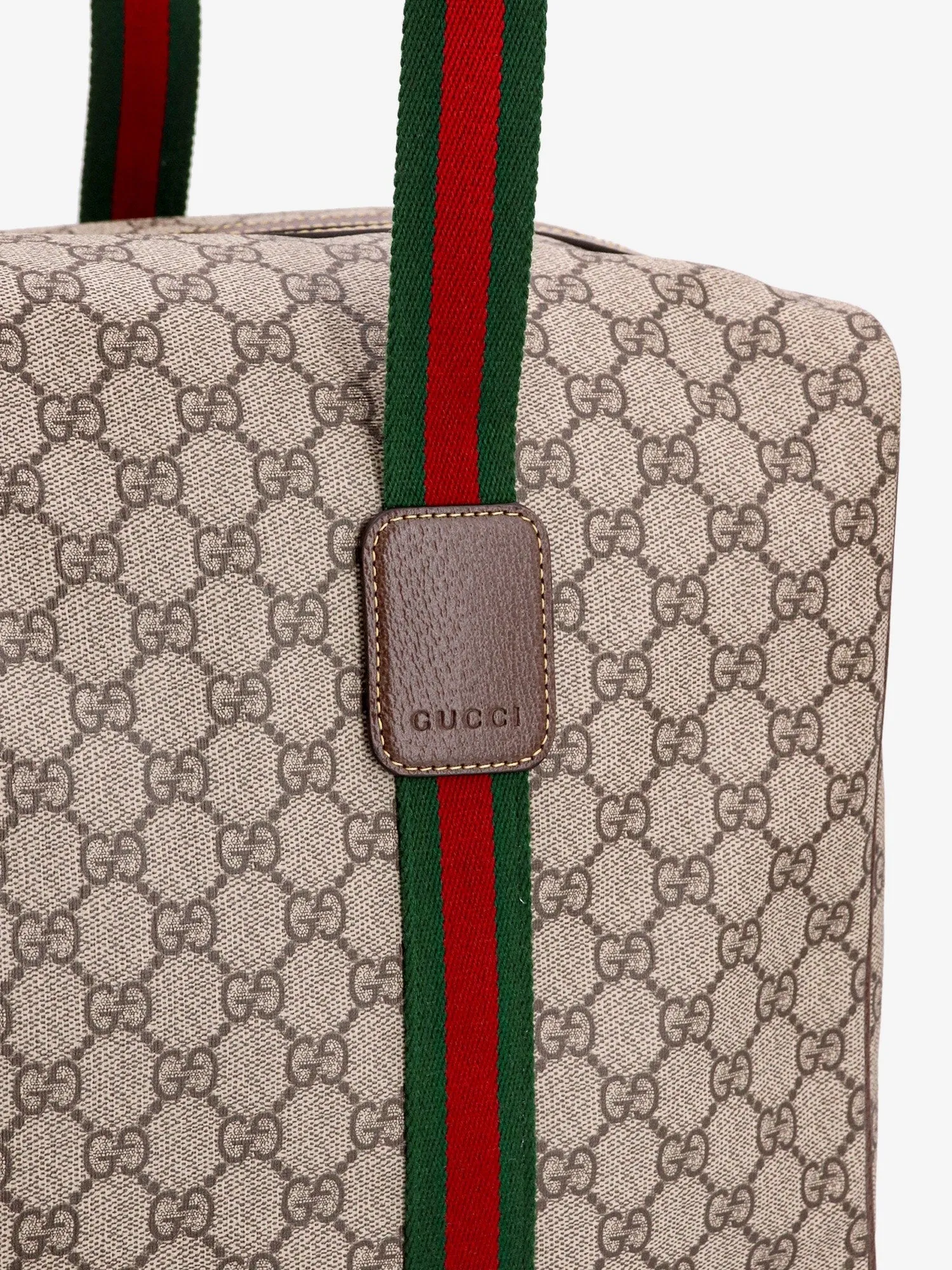 Gucci GG Supreme Fabric and leather travel bag with Web detail sold by Siebentaschen product image thumbnail 5