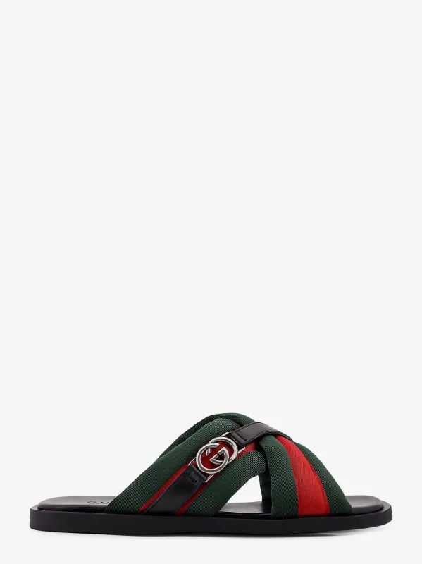 Gucci Sandals with Web detail and GG Incrocio sold by Siebentaschen
