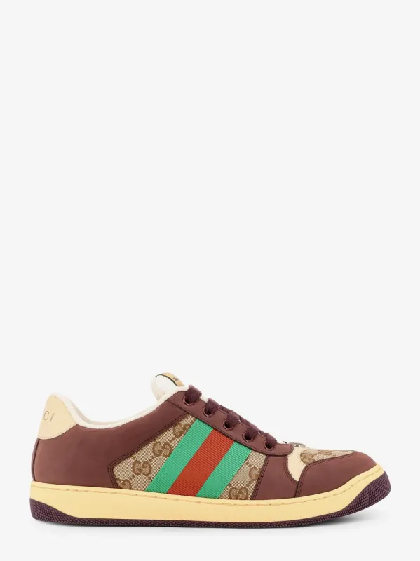 Gucci GG fabric leather sneakers sold by Siebentaschen